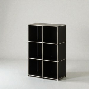 미드퍼 철제 미드센츄리 모듈 아기 책장 교구장 775x400x1160, 3단, 블랙, 3단, 블랙