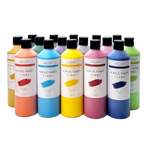 아크릴물감세트 대용량 KC인증 어린이 안전인증 12색/24색 세트, 500ml