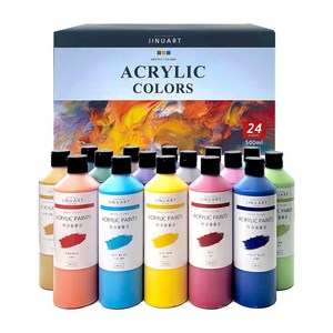 지누아트 아크릴물감세트 12색 대용량 KC인증 어린이 안전인증 500ml, 500ml
