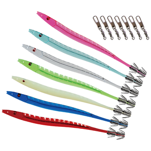 야마시타 타글라스 사카나 스틱 18-2cm (7개입+도래) 25신형 오징어 훅, 1세트, 5.68g, 혼합색상