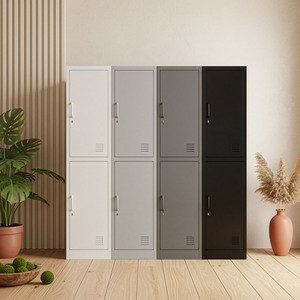 LOCKER LAB 락카랩 철제 락커 철제 캐비넷 사물함 락커룸 락카장, 화이트, 2단