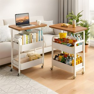 HOMEY NEST 트롤리 이동식 철제 3단  360도 회전 카트 HZMBTC03