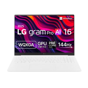 LG전자 2025 그램 Pro AI 16 WQXGA 코어Ultra5 애로우레이크